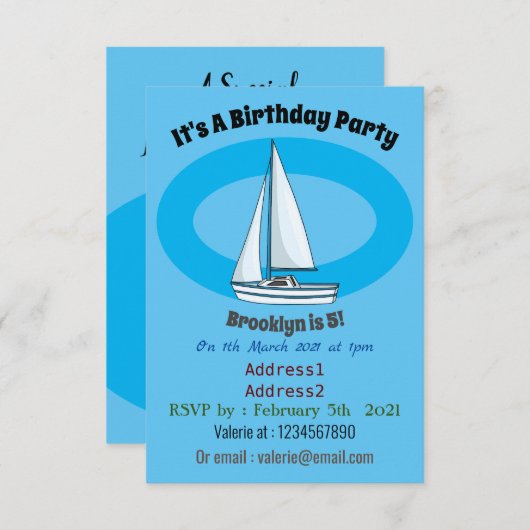 Afbeelding van cartoon per boot kaart (Voorkant / Achterkant)