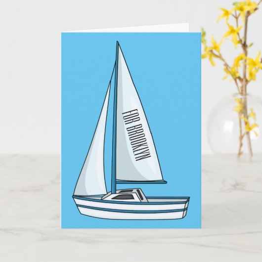 Afbeelding van cartoon per boot kaart (Gele Bloem)