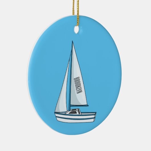 Afbeelding van cartoon per boot keramisch ornament (Rechts)