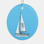 Afbeelding van cartoon per boot keramisch ornament (Links)