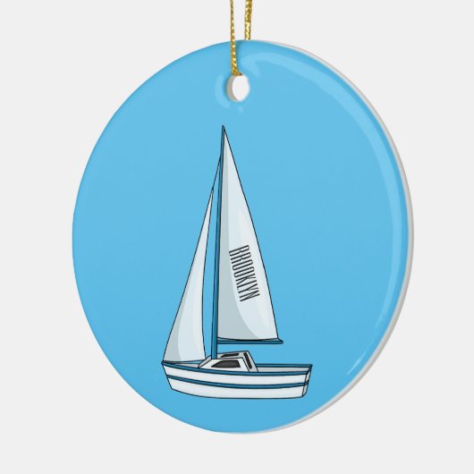 Afbeelding van cartoon per boot keramisch ornament (Links)