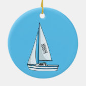 Afbeelding van cartoon per boot keramisch ornament (Achterkant)