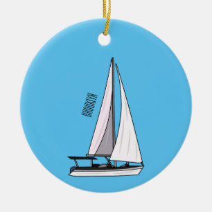 Afbeelding van cartoon per boot keramisch ornament
