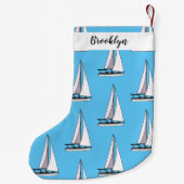 Afbeelding van cartoon per boot kleine kerstsok (Achterkant)