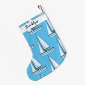 Afbeelding van cartoon per boot kleine kerstsok (Achterkant (Hangend))