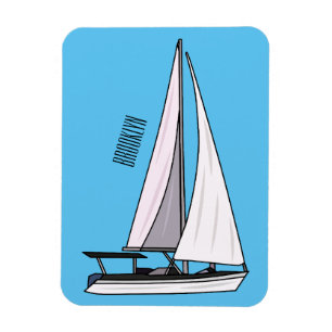 Afbeelding van cartoon per boot magneet