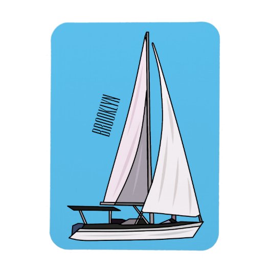 Afbeelding van cartoon per boot magneet (Verticaal)
