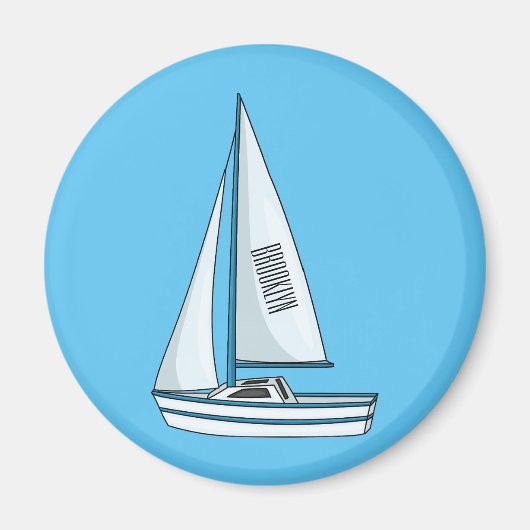 Afbeelding van cartoon per boot magneet (Voorkant)