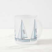 Afbeelding van cartoon per boot matglas koffiemok (Voorkant rechts)