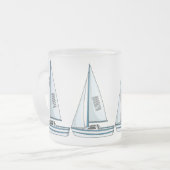 Afbeelding van cartoon per boot matglas koffiemok (Voorkant links)