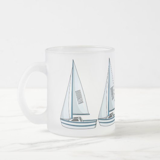 Afbeelding van cartoon per boot matglas koffiemok (Links)