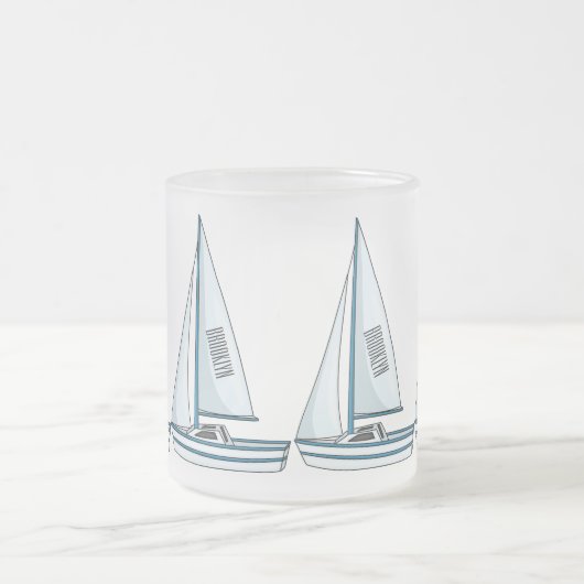 Afbeelding van cartoon per boot matglas koffiemok (Center)