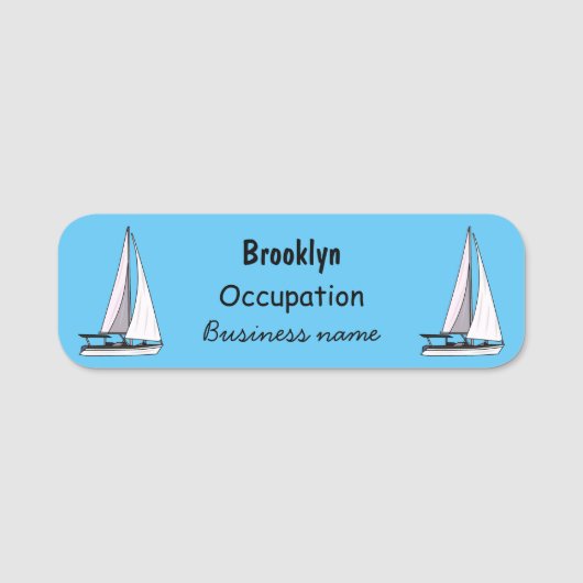 Afbeelding van cartoon per boot naamplaatje (Voorkant)