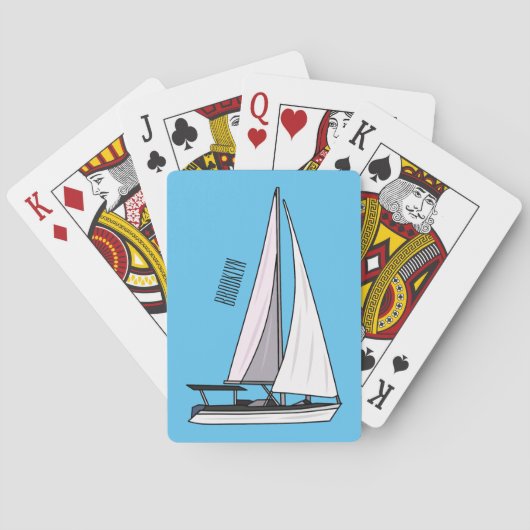 Afbeelding van cartoon per boot pokerkaarten (Achterkant)
