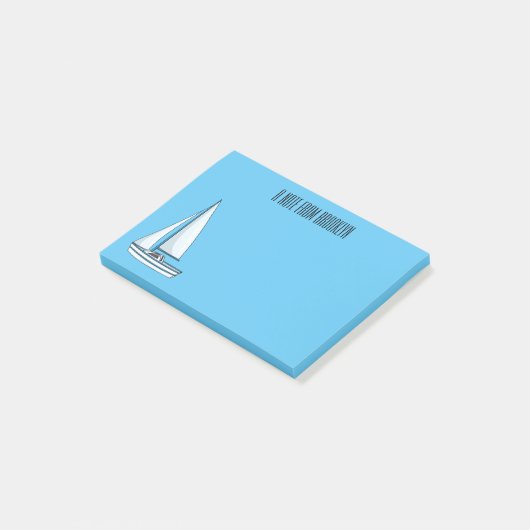 Afbeelding van cartoon per boot post-it® notes (Schuin)