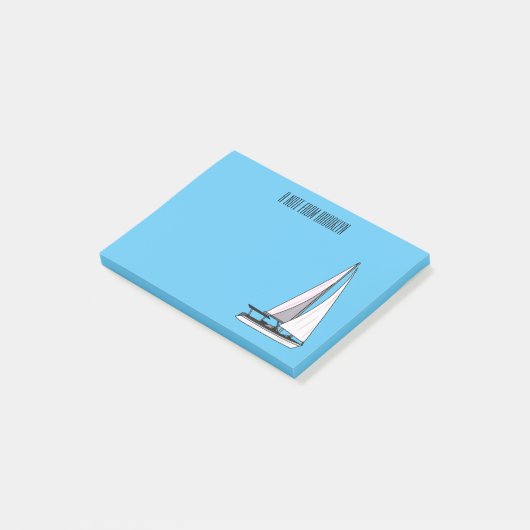 Afbeelding van cartoon per boot post-it® notes (Schuin)