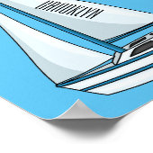 Afbeelding van cartoon per boot poster (Hoek)