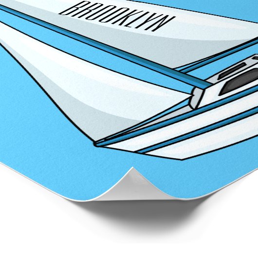 Afbeelding van cartoon per boot poster (Hoek)