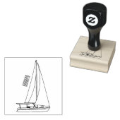 Afbeelding van cartoon per boot rubberstempel (Gestempeld)