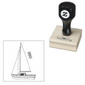 Afbeelding van cartoon per boot rubberstempel (Gestempeld)