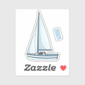 Afbeelding van cartoon per boot sticker (Vel)