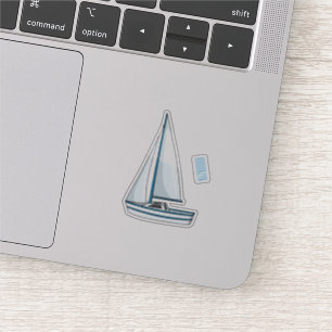 Afbeelding van cartoon per boot sticker