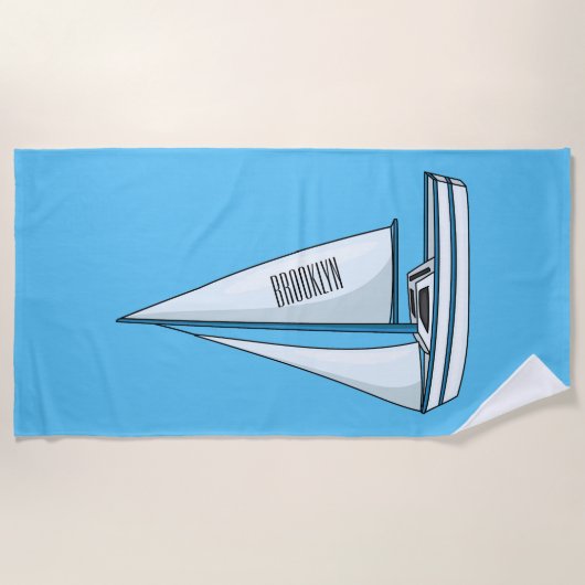 Afbeelding van cartoon per boot strandlaken (Voorkant)