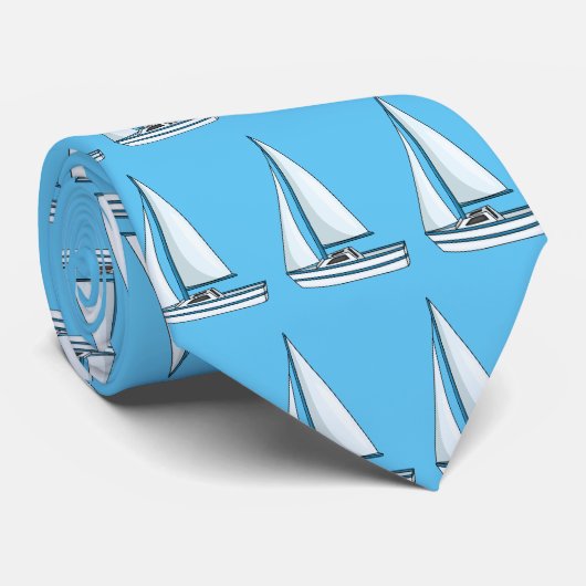 Afbeelding van cartoon per boot stropdas (Opgerold)