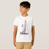 Afbeelding van cartoon per boot t-shirt (Voorkant volledig)