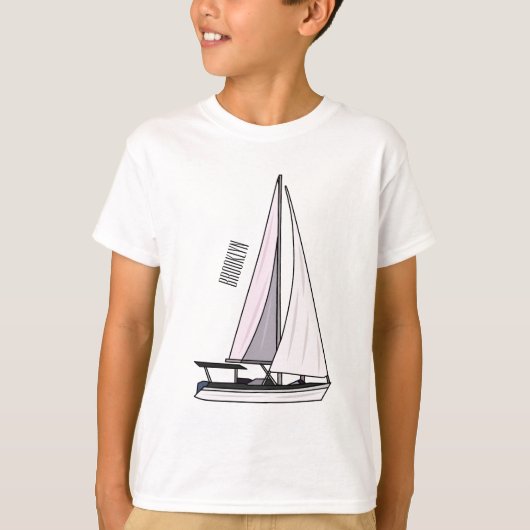Afbeelding van cartoon per boot t-shirt (Voorkant)