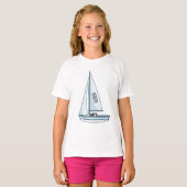 Afbeelding van cartoon per boot t-shirt (Voorkant volledig)