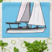 Afbeelding van cartoon per boot theedoek (Gevouwen)
