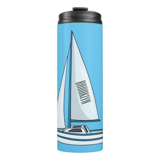 Afbeelding van cartoon per boot thermosbeker (Voorkant)