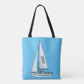Afbeelding van cartoon per boot tote bag (Achterkant)
