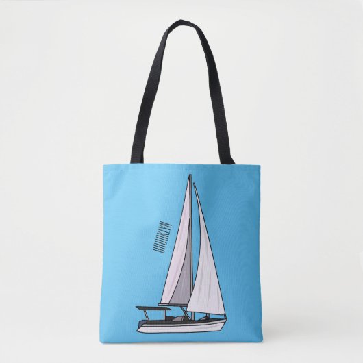 Afbeelding van cartoon per boot tote bag (Voorkant)
