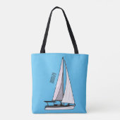 Afbeelding van cartoon per boot tote bag (Achterkant)