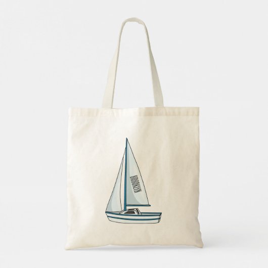 Afbeelding van cartoon per boot tote bag (Achterkant)
