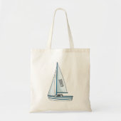 Afbeelding van cartoon per boot tote bag (Voorkant)