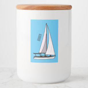 Afbeelding van cartoon per boot voedselcontainer etiket