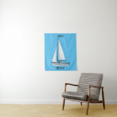 Afbeelding van cartoon per boot wandkleed (In situ)