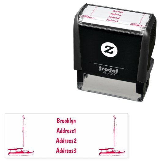 Afbeelding van cartoon per boot zelfinktende stempel (In situ)