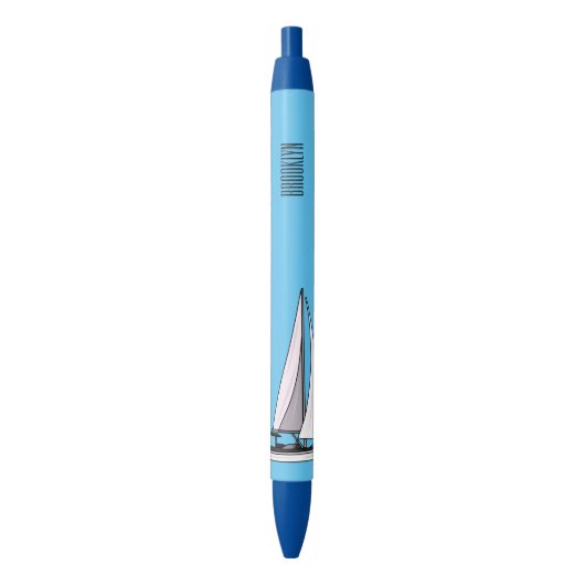 Afbeelding van cartoon per boot zwarte inkt pen (Voorkant Verticaal)