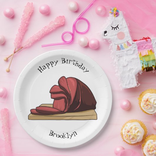 Afbeelding van cartoon-uurwerk papieren bordje (Feest)