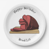 Afbeelding van cartoon-uurwerk papieren bordje (Voorkant)