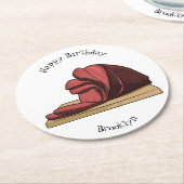 Afbeelding van cartoon-uurwerk ronde kartonnen onderzetter (Gebogen)