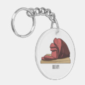 Afbeelding van cartoon-uurwerk sleutelhanger (Voorkant Links)