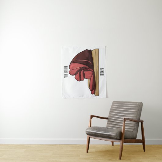 Afbeelding van cartoon-uurwerk wandkleed (In situ)