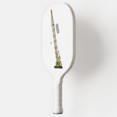 Afbeelding van cartoon van afgravator tekenen pickleball paddle (Links)