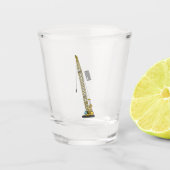 Afbeelding van cartoon van afgravator tekenen shot glas (Voorkant)