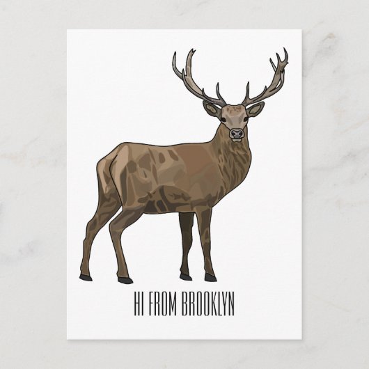 Afbeelding van cartoon van de Deer Briefkaart (Voorkant)